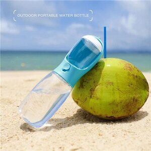 Pet Water Bottle with Food Container 19oz Portable